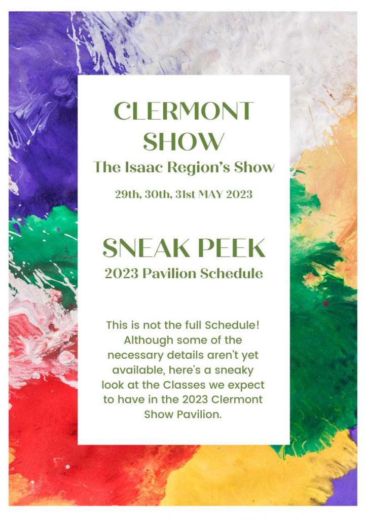 Clermont Show schedules for competition entries Clermont Show